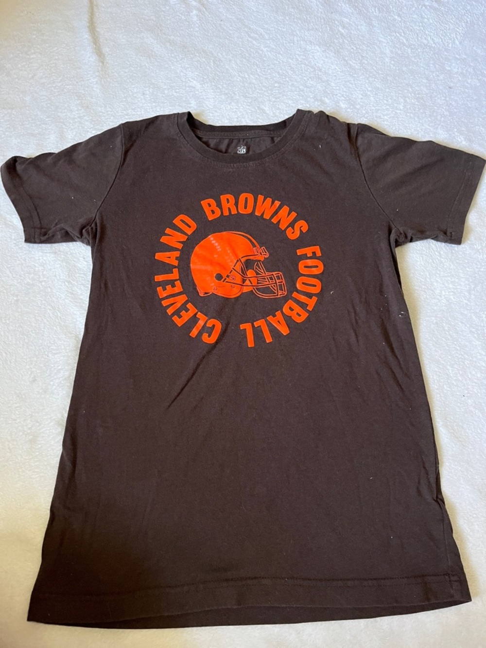 NFL Cleveland Browns Black Tee with Orange Helmet Circle Logo
